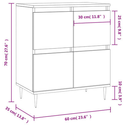 Sideboard Schwarz 60x35x70 cm Holzwerkstoff