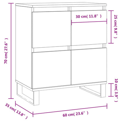 Sideboard Schwarz 60x35x70 cm Holzwerkstoff