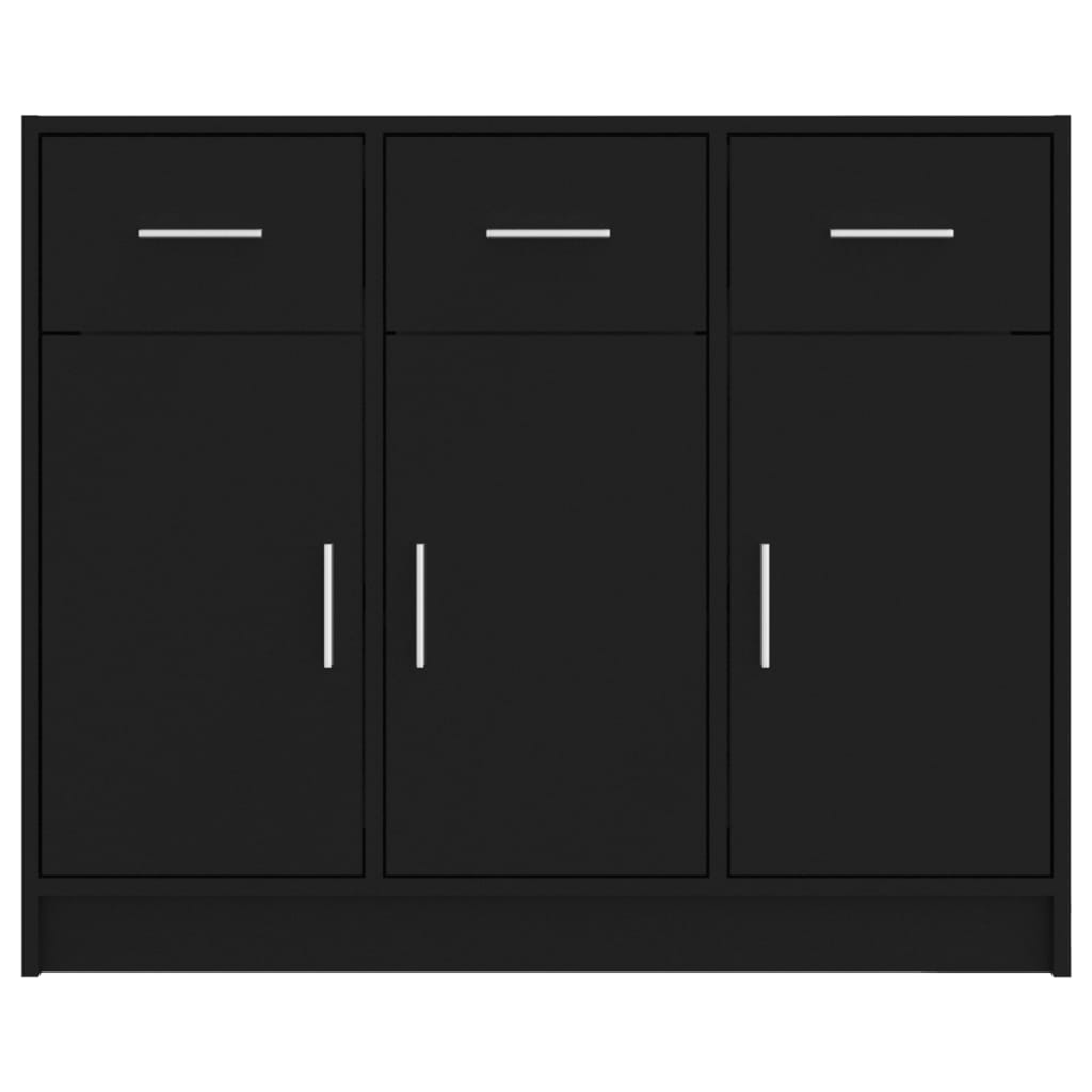 Sideboard Schwarz 91x28x75 cm Holzwerkstoff