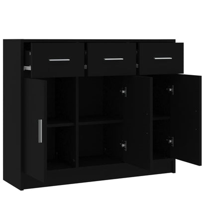 Sideboard Schwarz 91x28x75 cm Holzwerkstoff