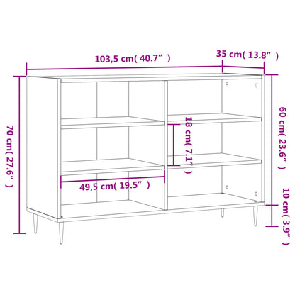 Sideboard Räuchereiche 103,5x35x70 cm Holzwerkstoff