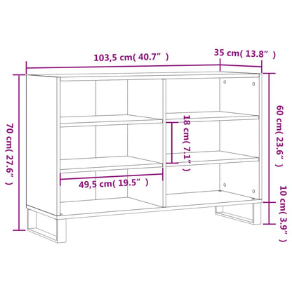 Sideboard Weiß 103,5x35x70 cm Holzwerkstoff