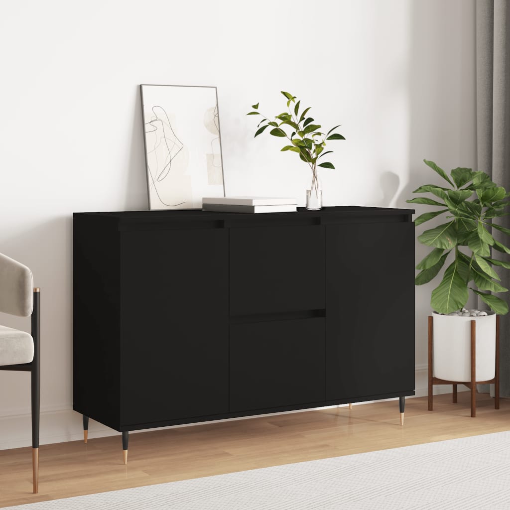 Sideboard Schwarz 104x35x70 cm Holzwerkstoff