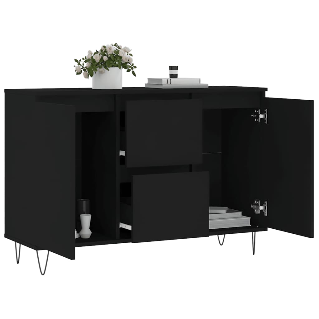 Sideboard Schwarz 104x35x70 cm Holzwerkstoff