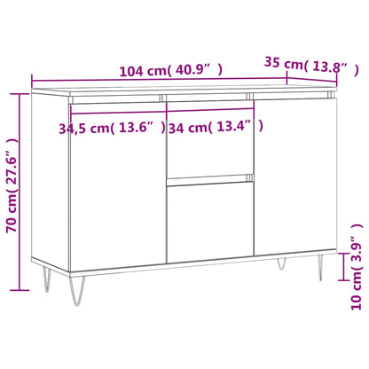 Sideboard Sonoma-Eiche 104x35x70 cm Holzwerkstoff