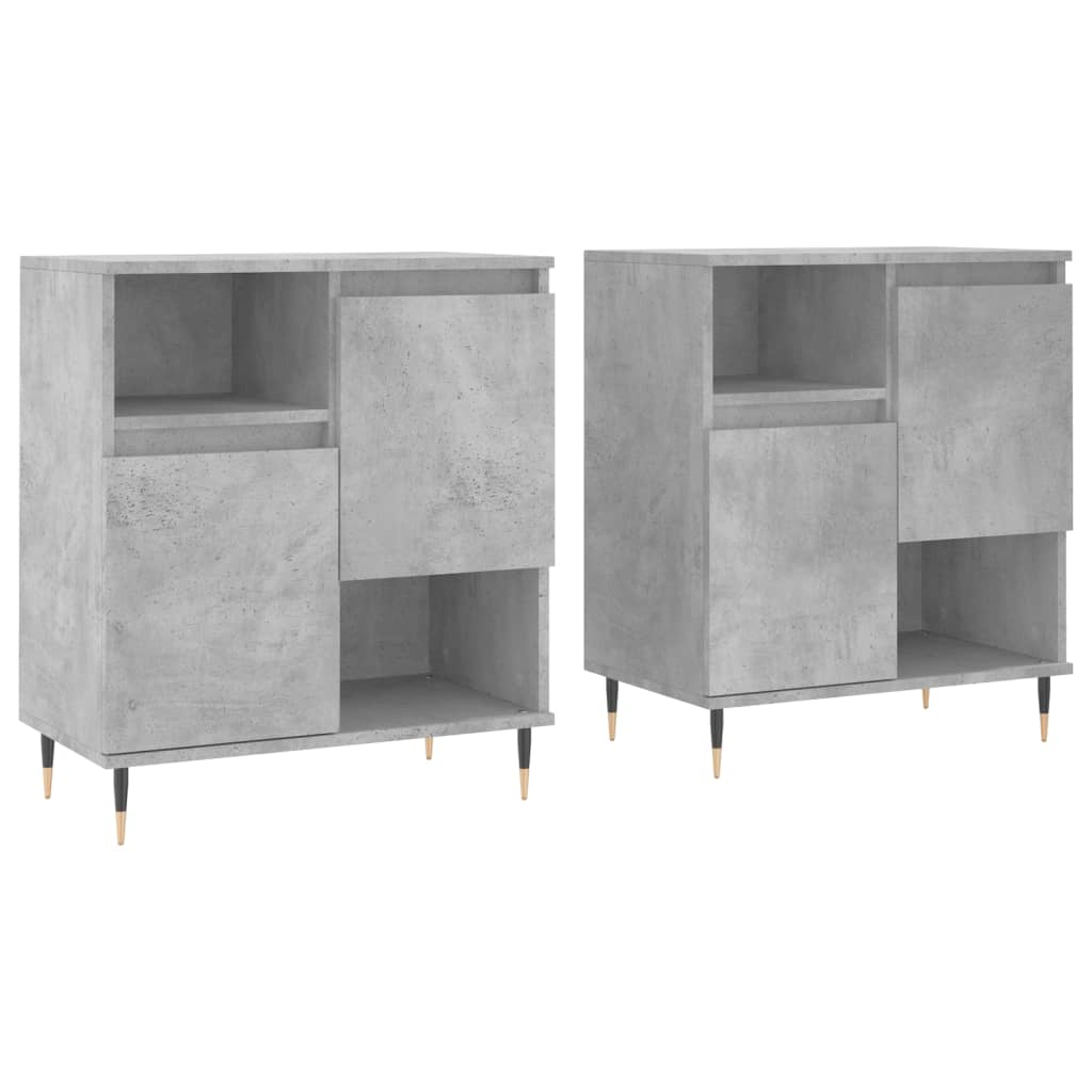 Sideboards 2 Stk. Betongrau Holzwerkstoff