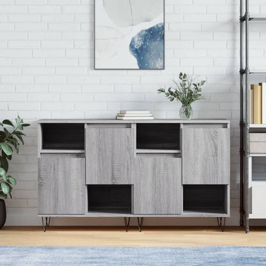 Sideboards 2 Stk. Grau Sonoma Holzwerkstoff