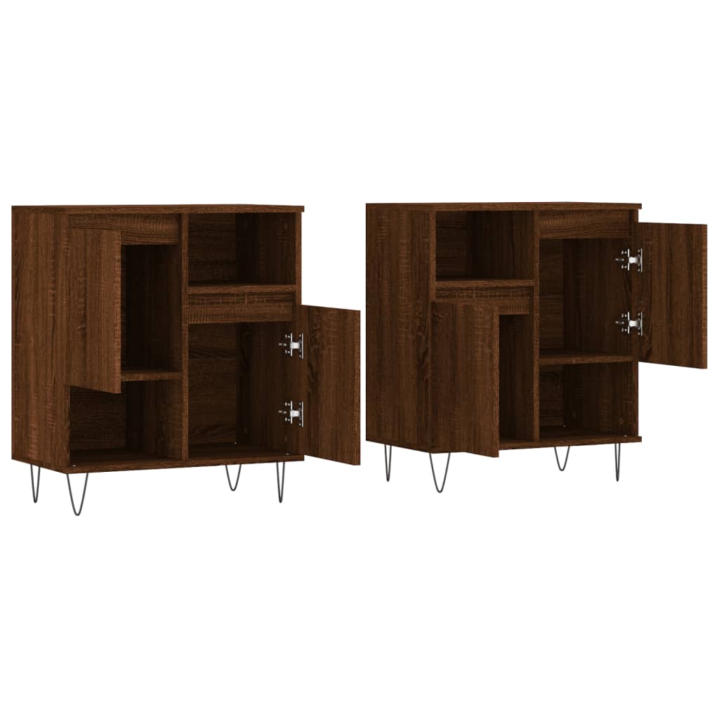 Sideboards 2 Stk. Braun Eichen-Optik Holzwerkstoff