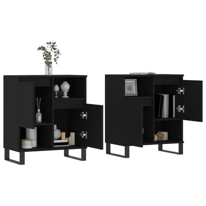 Sideboards 2 Stk. Schwarz Holzwerkstoff