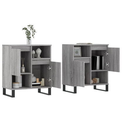 Sideboards 2 Stk. Grau Sonoma Holzwerkstoff