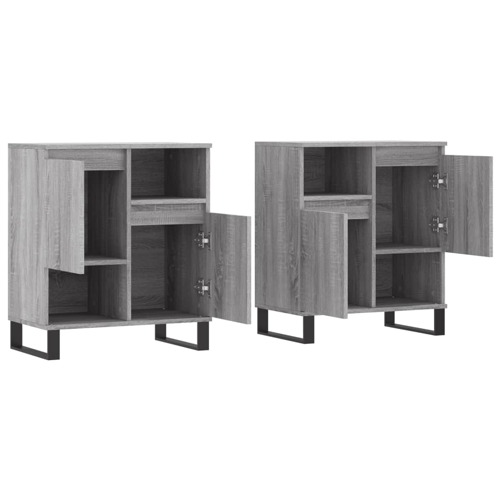 Sideboards 2 Stk. Grau Sonoma Holzwerkstoff