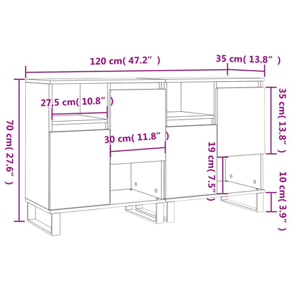 Sideboards 2 Stk. Braun Eichen-Optik Holzwerkstoff