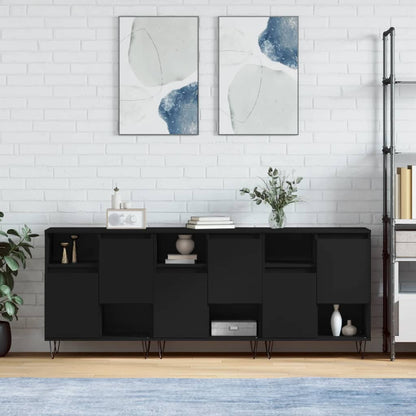 Sideboards 3 Stk. Schwarz Holzwerkstoff