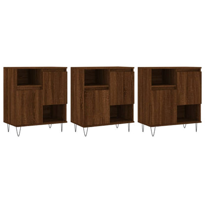 Sideboards 3 Stk. Braun Eichen-Optik Holzwerkstoff