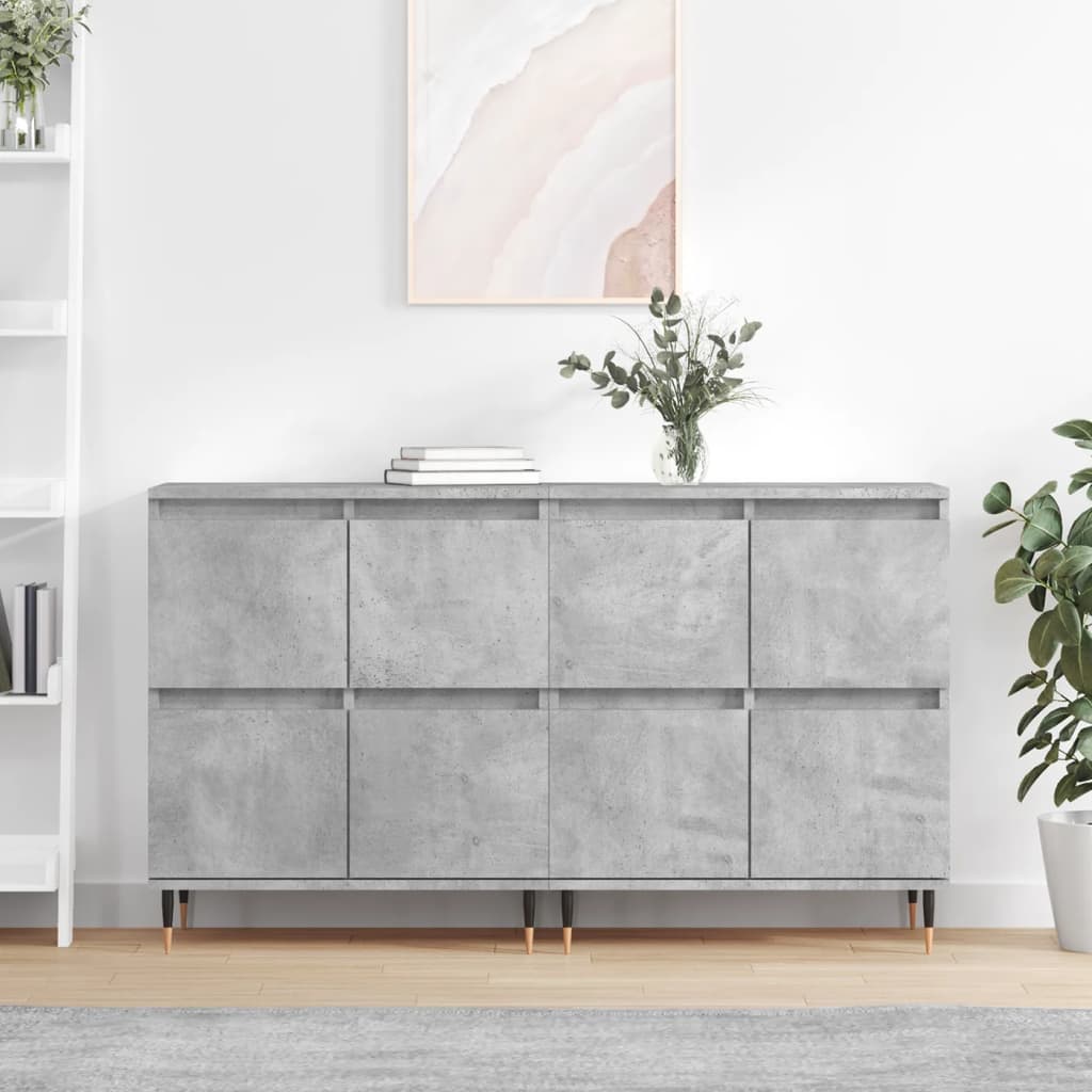 Sideboards 2 Stk. Betongrau Holzwerkstoff