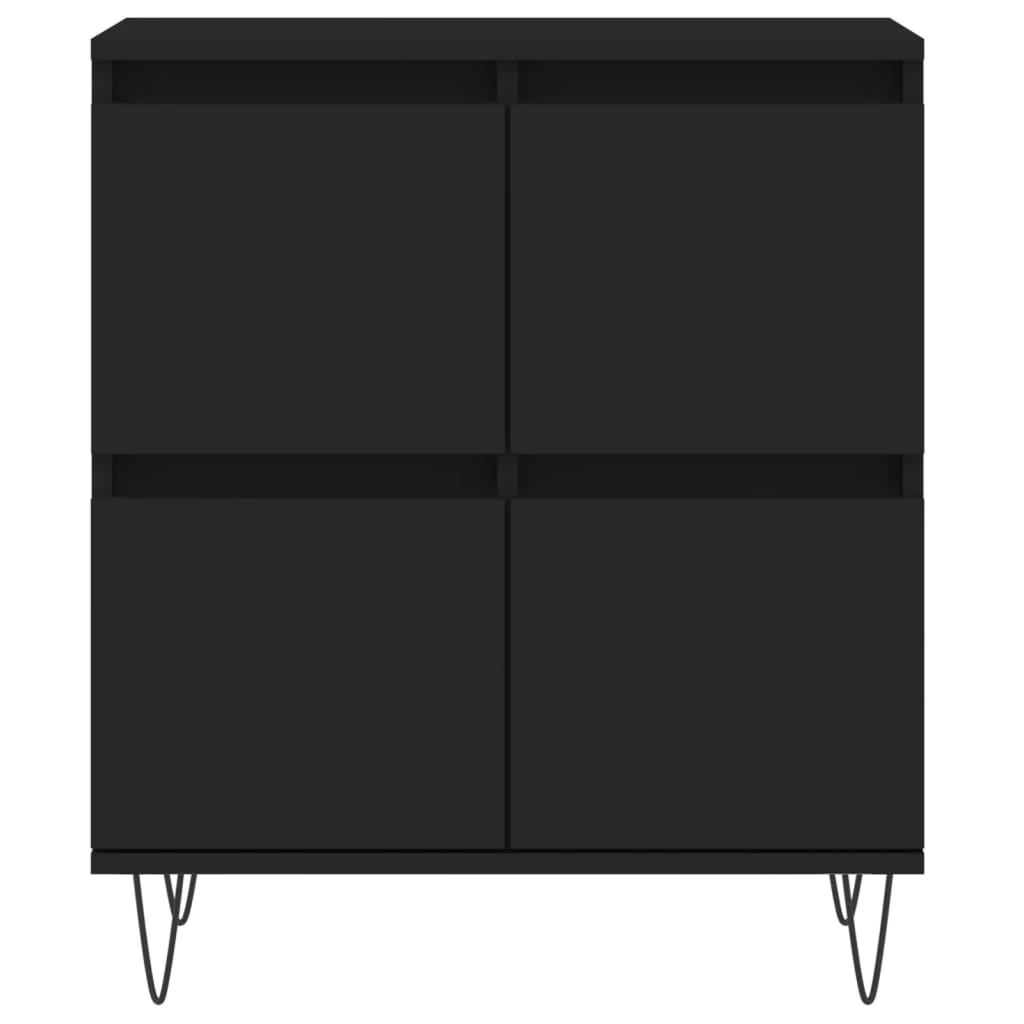 Sideboards 2 Stk. Schwarz Holzwerkstoff