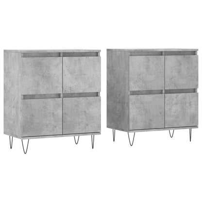 Sideboards 2 Stk. Betongrau Holzwerkstoff