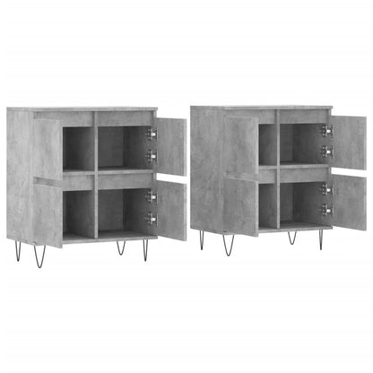 Sideboards 2 Stk. Betongrau Holzwerkstoff