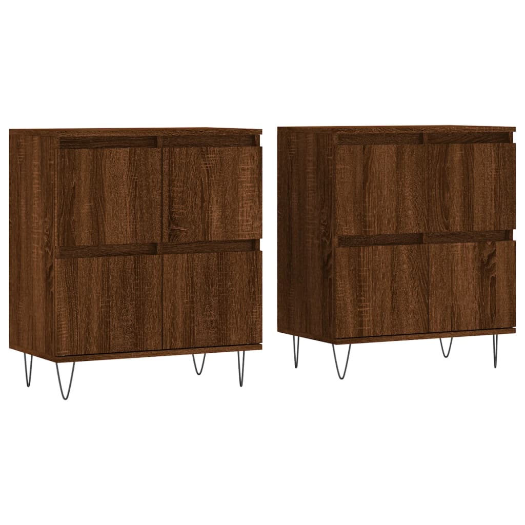 Sideboards 2 Stk. Braun Eichen-Optik Holzwerkstoff