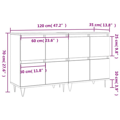 Sideboards 2 Stk. Braun Eichen-Optik Holzwerkstoff