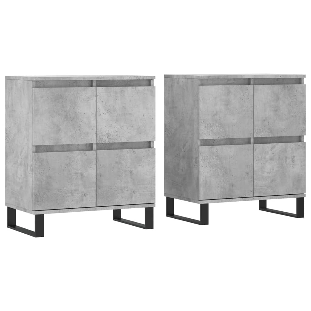 Sideboards 2 Stk. Betongrau Holzwerkstoff