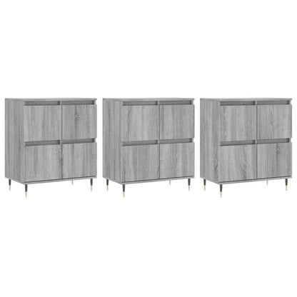 Sideboards 3 Stk. Grau Sonoma Holzwerkstoff