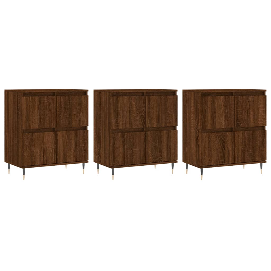 Sideboards 3 Stk. Braun Eichen-Optik Holzwerkstoff