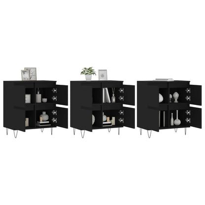 Sideboards 3 Stk. Schwarz Holzwerkstoff