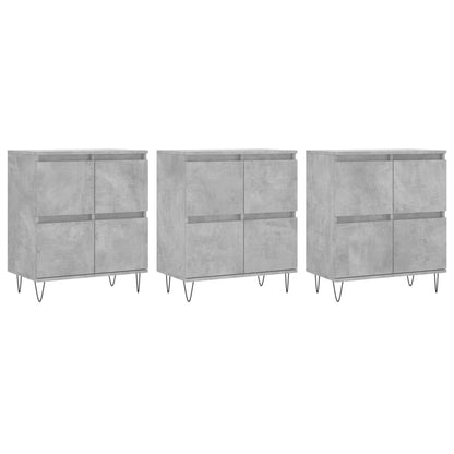 Sideboards 3 Stk. Betongrau Holzwerkstoff