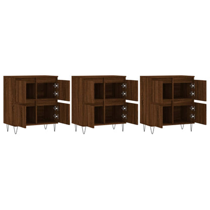 Sideboards 3 Stk. Braun Eichen-Optik Holzwerkstoff