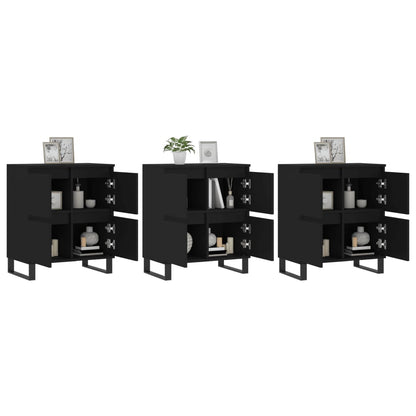 Sideboards 3 Stk. Schwarz Holzwerkstoff