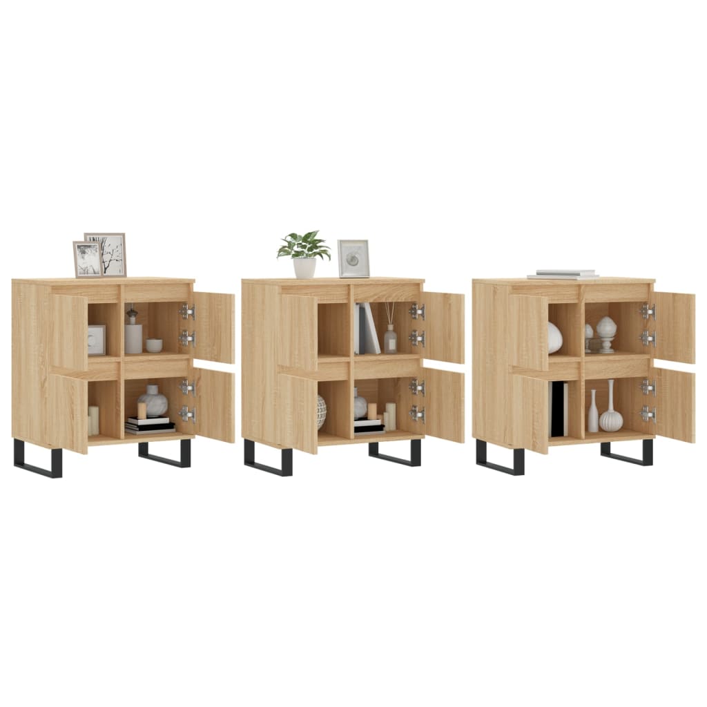 Sideboards 3 Stk. Sonoma-Eiche Holzwerkstoff