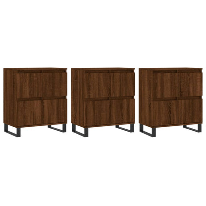 Sideboards 3 Stk. Braun Eichen-Optik Holzwerkstoff