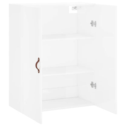 Wandschrank Hochglanz-Weiß 69,5x34x90 cm