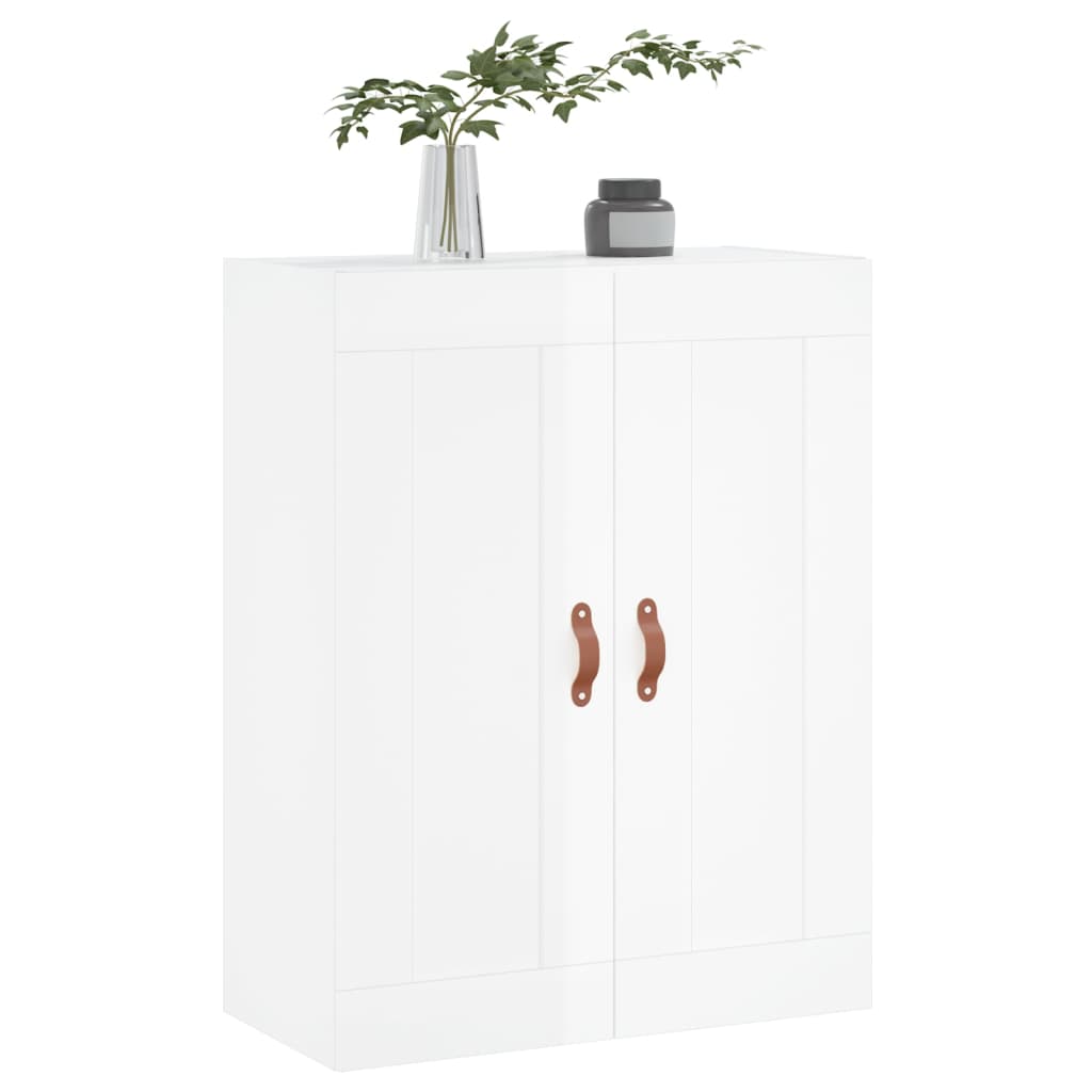 Wandschrank Hochglanz-Weiß 69,5x34x90 cm Holzwerkstoff