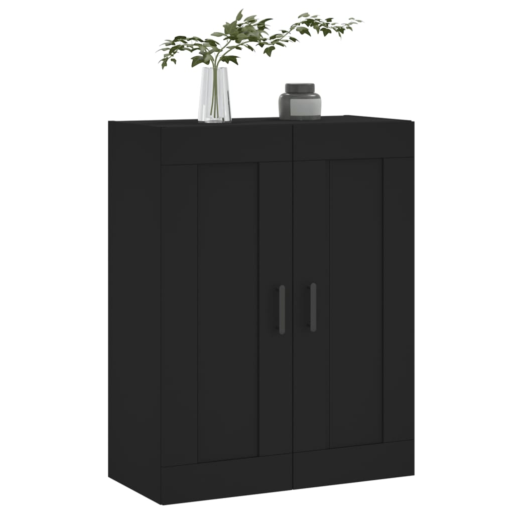 Wandschrank Schwarz 69,5x34x90 cm Holzwerkstoff