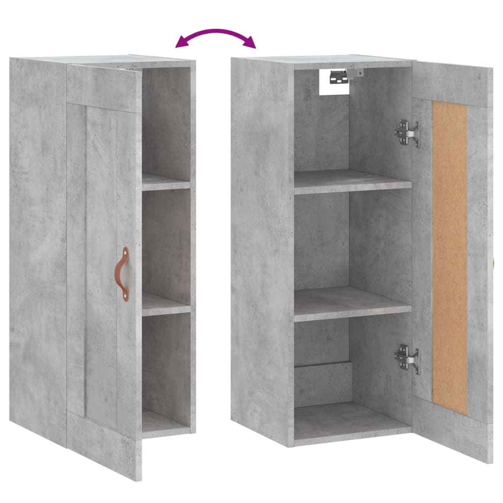 Wandschrank Betongrau 34,5x34x90 cm Holzwerkstoff