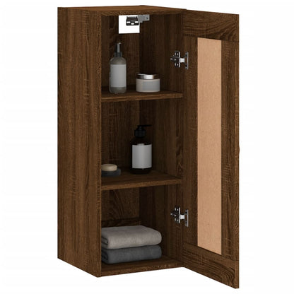 Wandschrank Braun Eichen-Optik 34,5x34x90 cm Holzwerkstoff