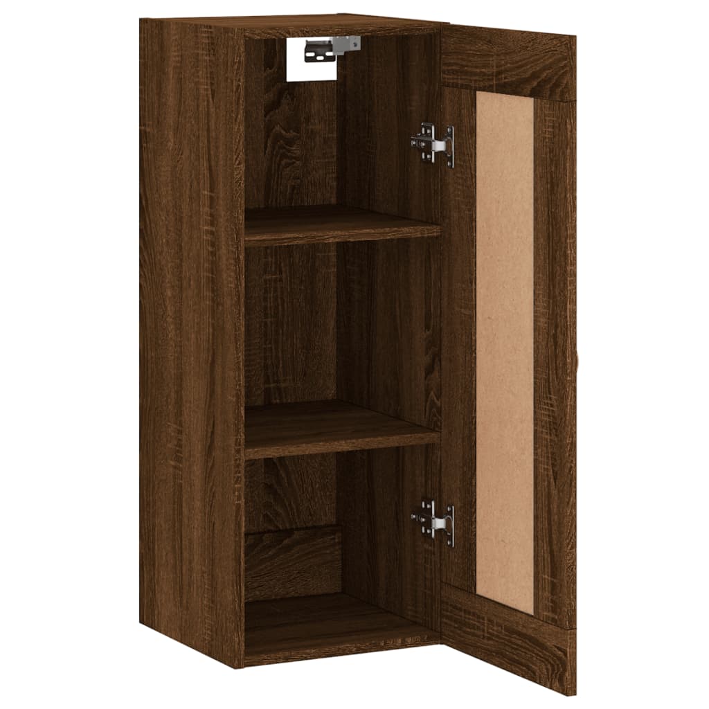 Wandschrank Braun Eichen-Optik 34,5x34x90 cm Holzwerkstoff