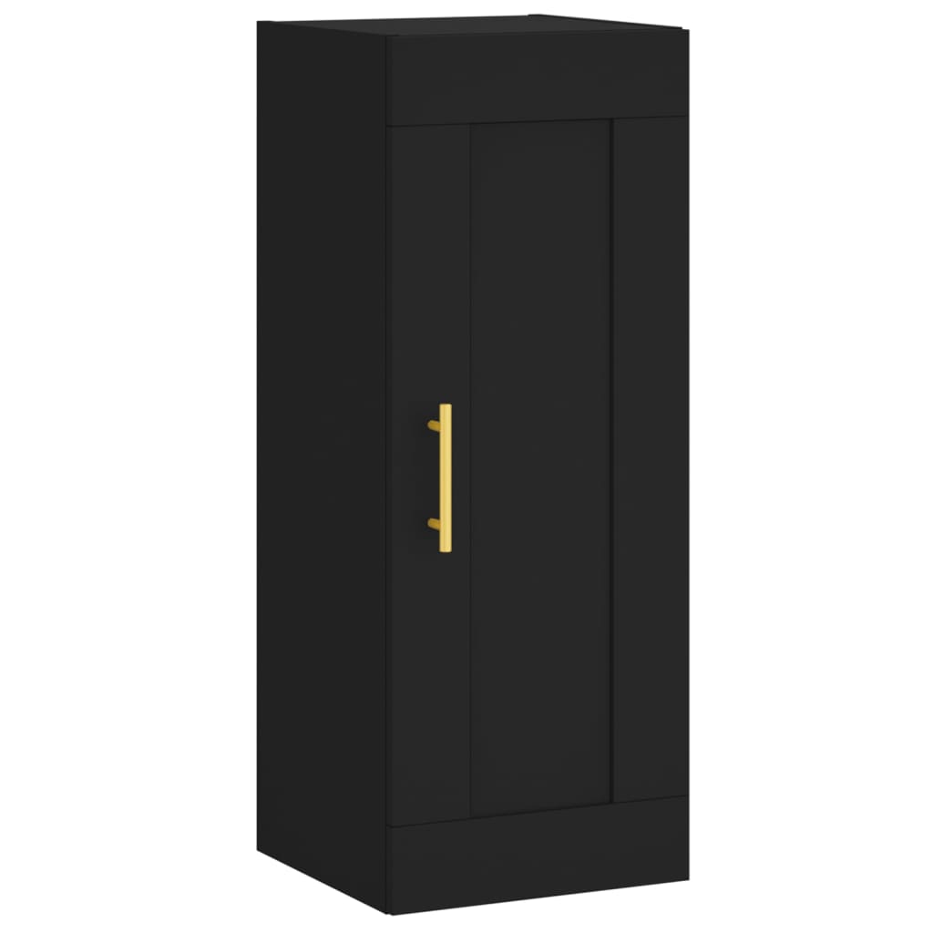 Wandschrank Schwarz 34,5x34x90 cm Holzwerkstoff