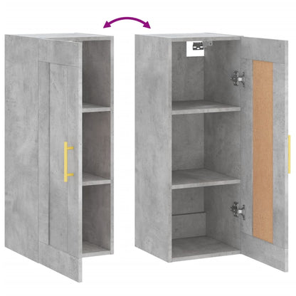 Wandschrank Betongrau 34,5x34x90 cm Holzwerkstoff