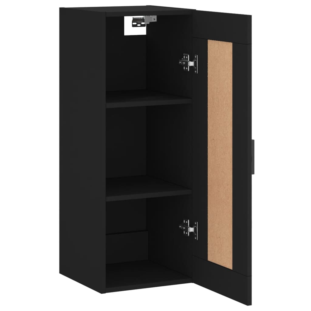 Wandschrank Schwarz 34,5x34x90 cm Holzwerkstoff