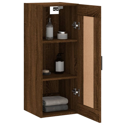 Wandschrank Braun Eichen-Optik 34,5x34x90 cm Holzwerkstoff