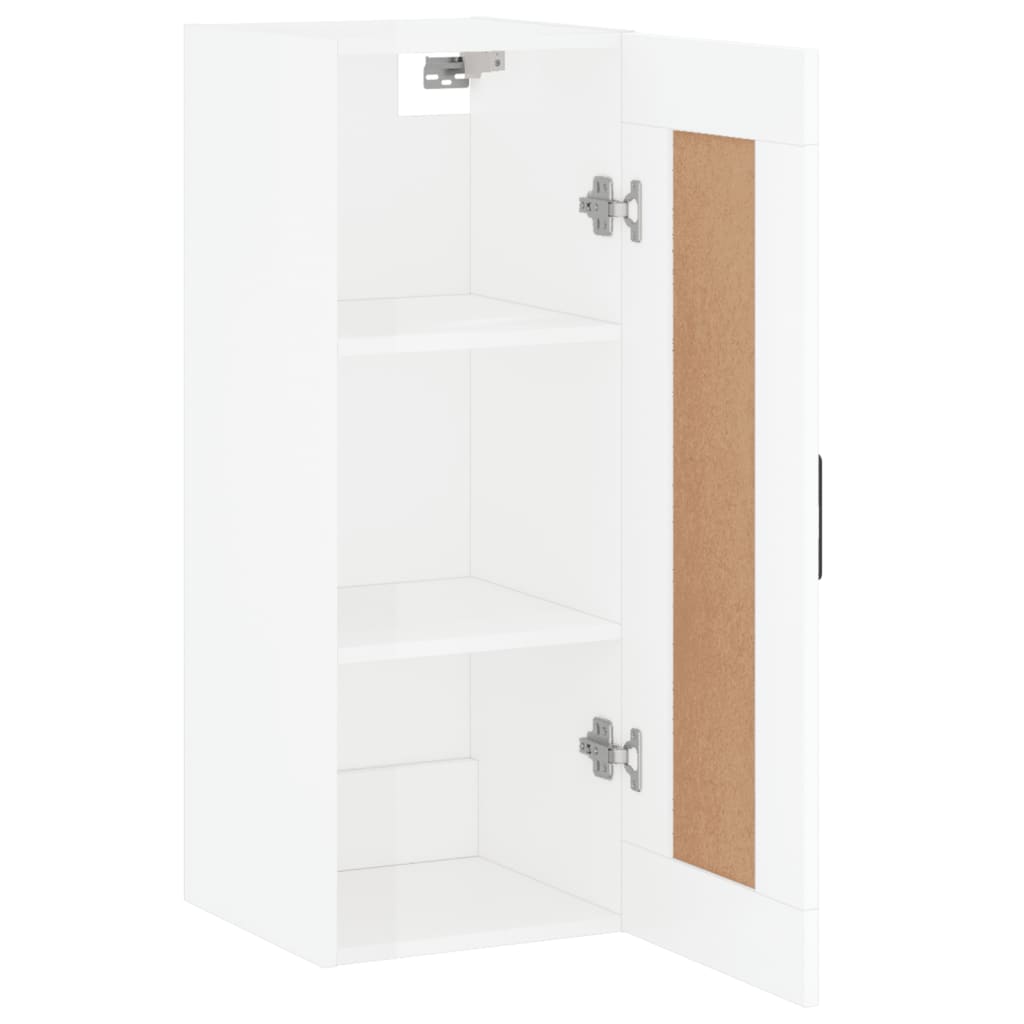 Wandschrank Hochglanz-Weiß 34,5x34x90 cm Holzwerkstoff