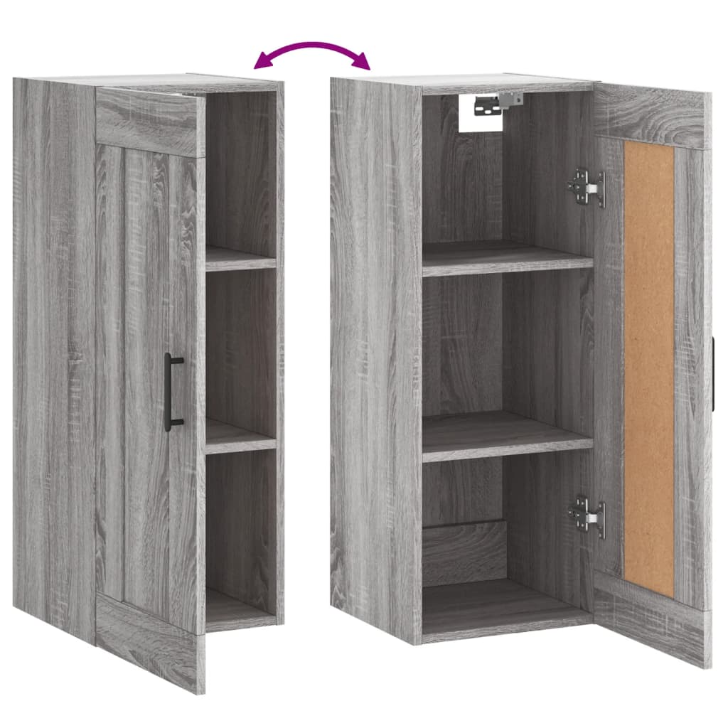 Wandschrank Grau Sonoma 34,5x34x90 cm Holzwerkstoff