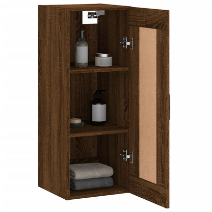 Wandschrank Braun Eichen-Optik 34,5x34x90 cm Holzwerkstoff