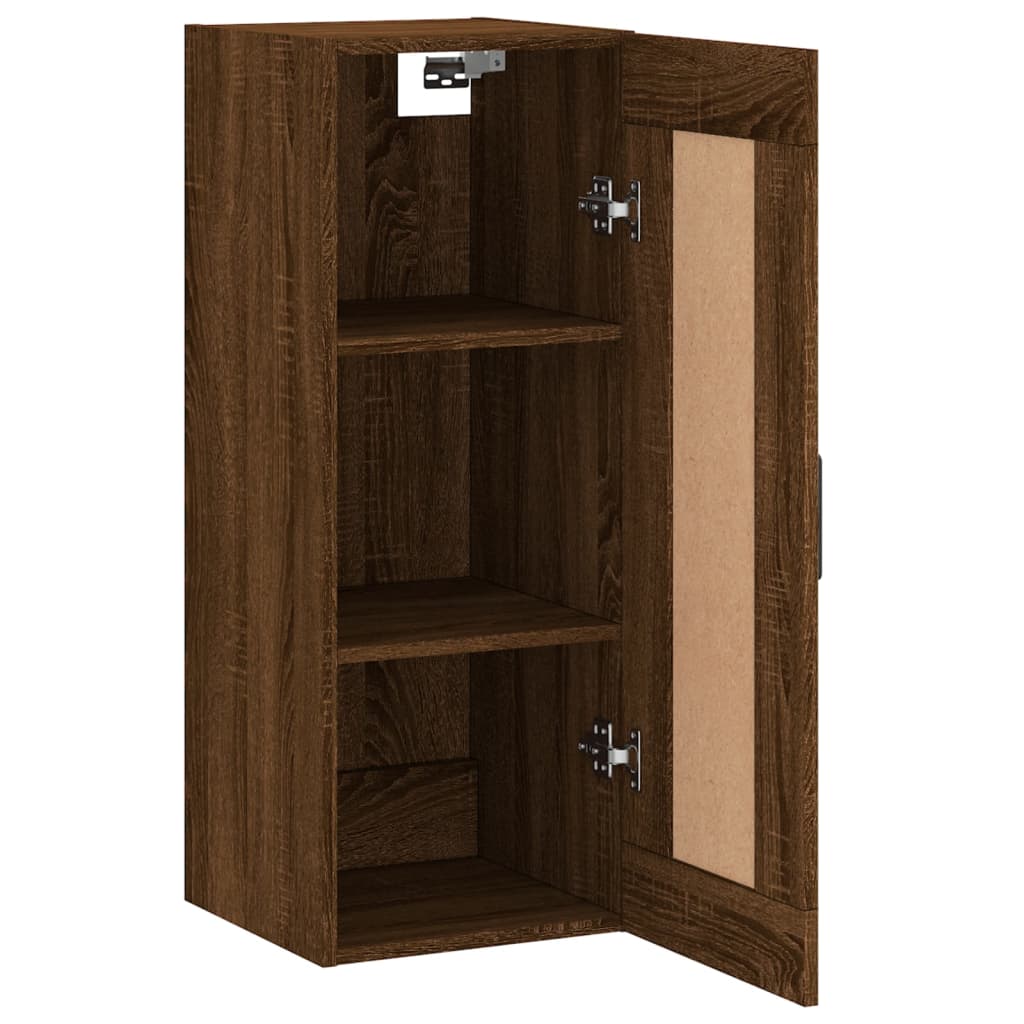 Wandschrank Braun Eichen-Optik 34,5x34x90 cm Holzwerkstoff