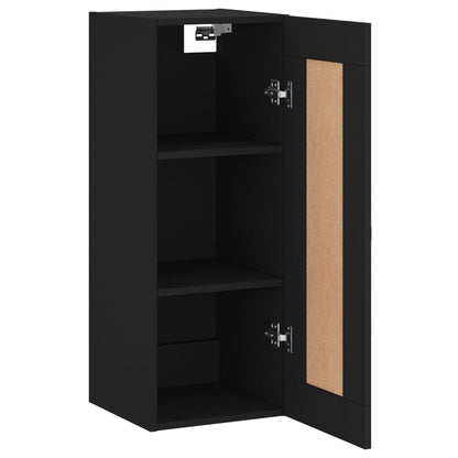 Wandschrank Schwarz 34,5x34x90 cm Holzwerkstoff