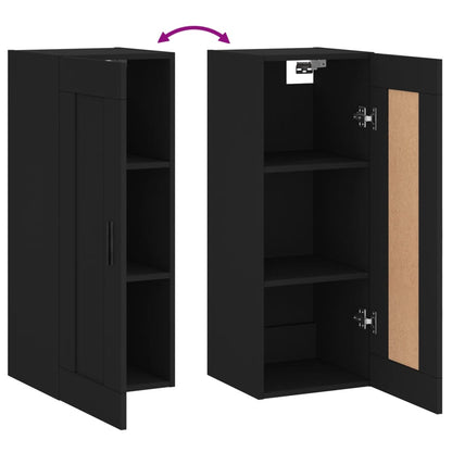 Wandschrank Schwarz 34,5x34x90 cm Holzwerkstoff