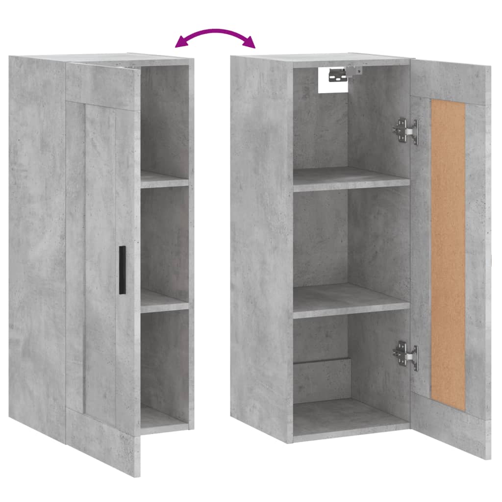 Wandschrank Betongrau 34,5x34x90 cm Holzwerkstoff